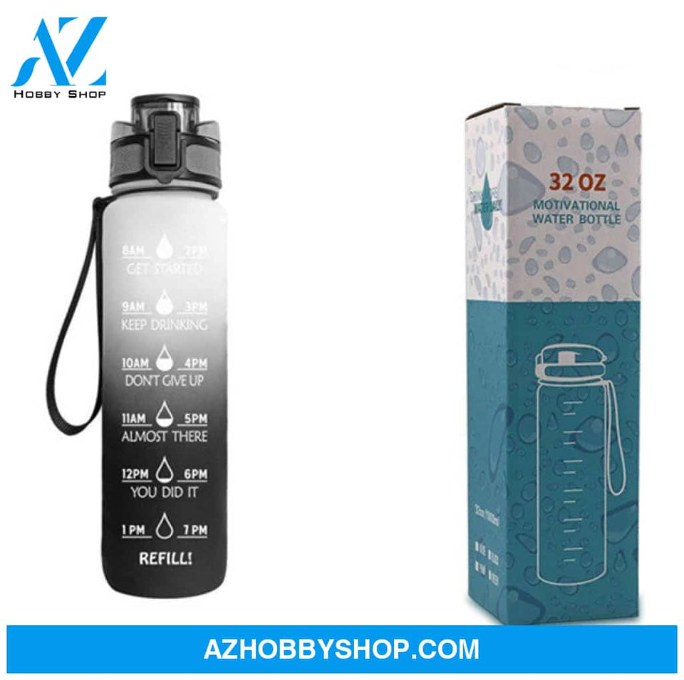 1L Tritan Water Bottle With Time Marker Bounce Cover Motivational Cycling Leakproof Cup For Sports