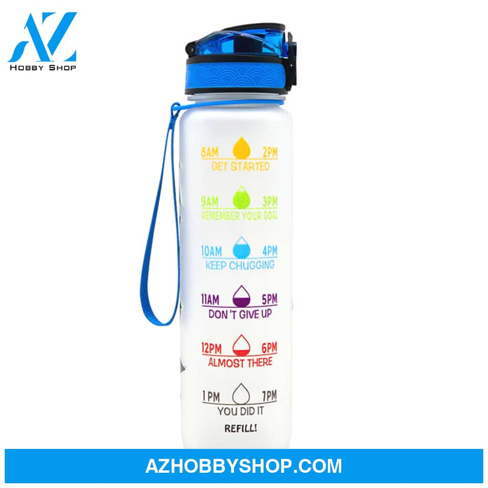 1L Tritan Water Bottle With Time Marker Bounce Cover Motivational Cycling Leakproof Cup For Sports