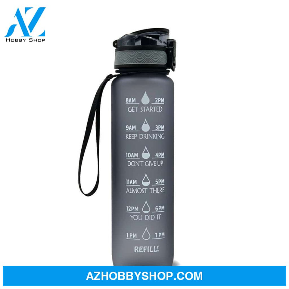 1L Tritan Water Bottle With Time Marker Bounce Cover Motivational Cycling Leakproof Cup For Sports