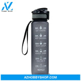 1L Tritan Water Bottle With Time Marker Bounce Cover Motivational Cycling Leakproof Cup For Sports
