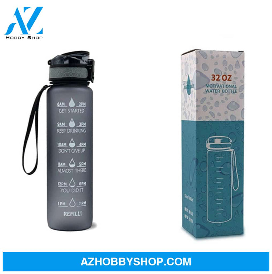 1L Tritan Water Bottle With Time Marker Bounce Cover Motivational Cycling Leakproof Cup For Sports