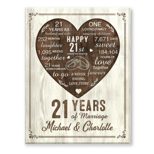 21st Year Anniversary Gift, 21st Wedding Anniversary Gift For Husband, 21 Year Anniversary Gift For Wife
