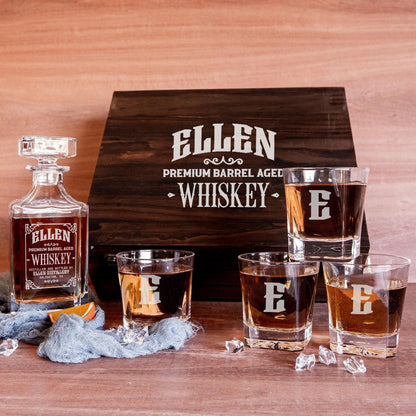 ELLEN Personalized Whiskey Decanter Set 6