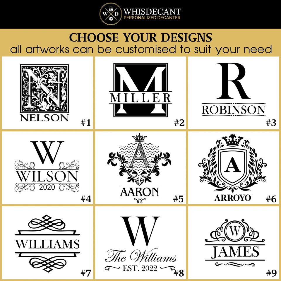 ANDREWS Personalised Decanter Set wooden box and Ice 10