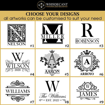 JOSE Personalised Decanter Set wooden box and Ice 10