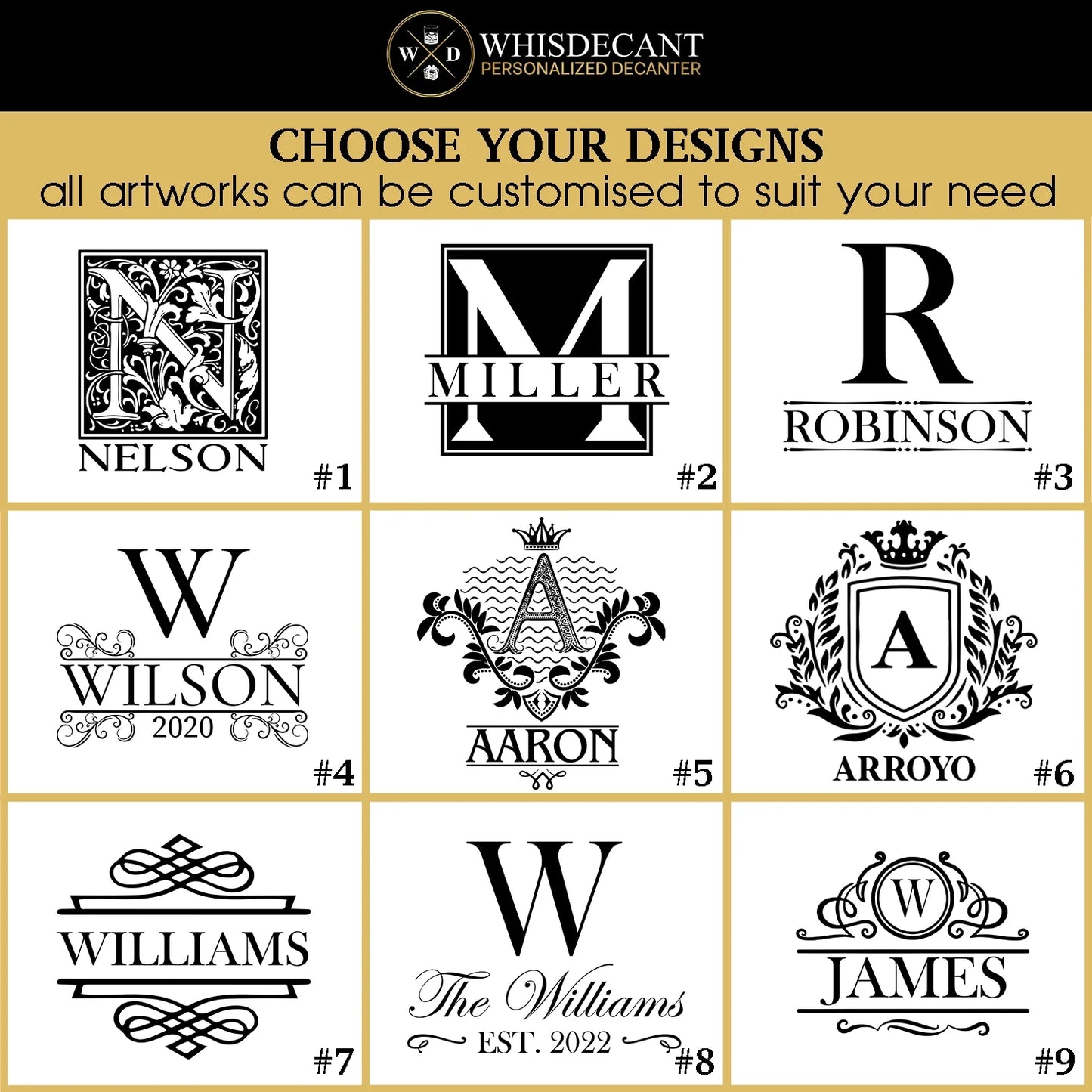 JOSEPH Personalised Decanter Set wooden box and Ice 10