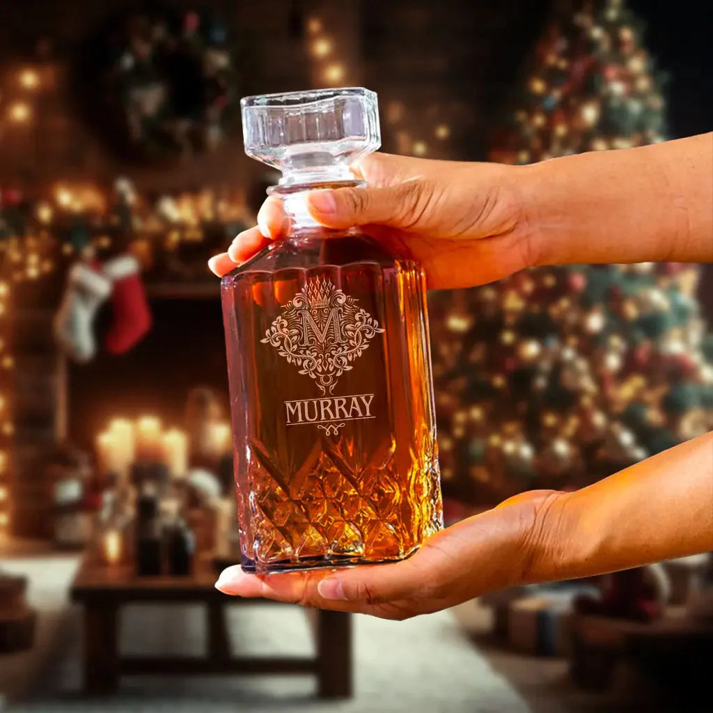 MURRAY Personalised Decanter Set, Premium Gift for Christmas to enjoy holiday spirit 5