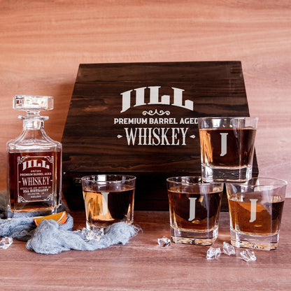 JILL Personalized Whiskey Decanter Set 6