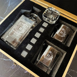 BENNETT Personalized Decanter Set wooden box and Ice 9