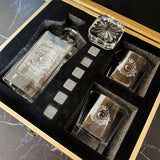 CAMPBELL Personalized Decanter Set wooden box and Ice 9