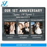 1st Wedding anniversary Gifts For Husband For Wife Custom Anniversary Gifts Oh Canvas