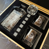 BEARD Personalized Decanter Set wooden box and Ice 9
