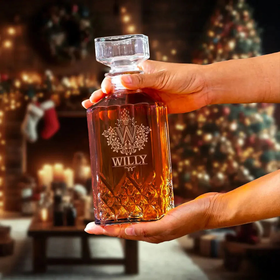 WILLY Personalised Decanter Set, Premium Gift for Christmas to enjoy holiday spirit 5