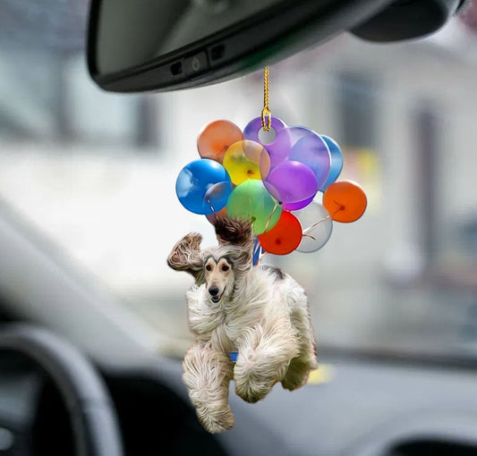 Balloon Dog Ornament Afghan Hound Fly With Bubbles Dog Hanging Ornament Godmerch