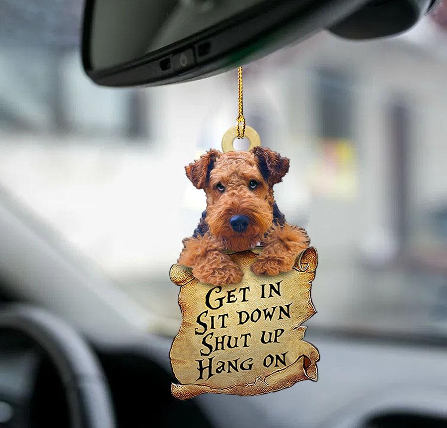Godmerch- Ornaments- Airedale Terrier get in two sided ornament, Dog Ornaments, Car Ornaments