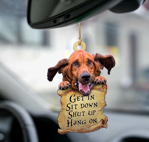 Godmerch- Ornaments- Bloodhound get in two sided ornament, Dog Ornaments, Car Ornaments
