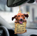 Godmerch- Ornaments- Bloodhound get in two sided ornament, Dog Ornaments, Car Ornaments