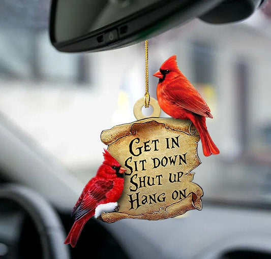 Godmerch- Ornaments- Cardinal get in two sided ornament, Dog Ornaments, Car Ornaments