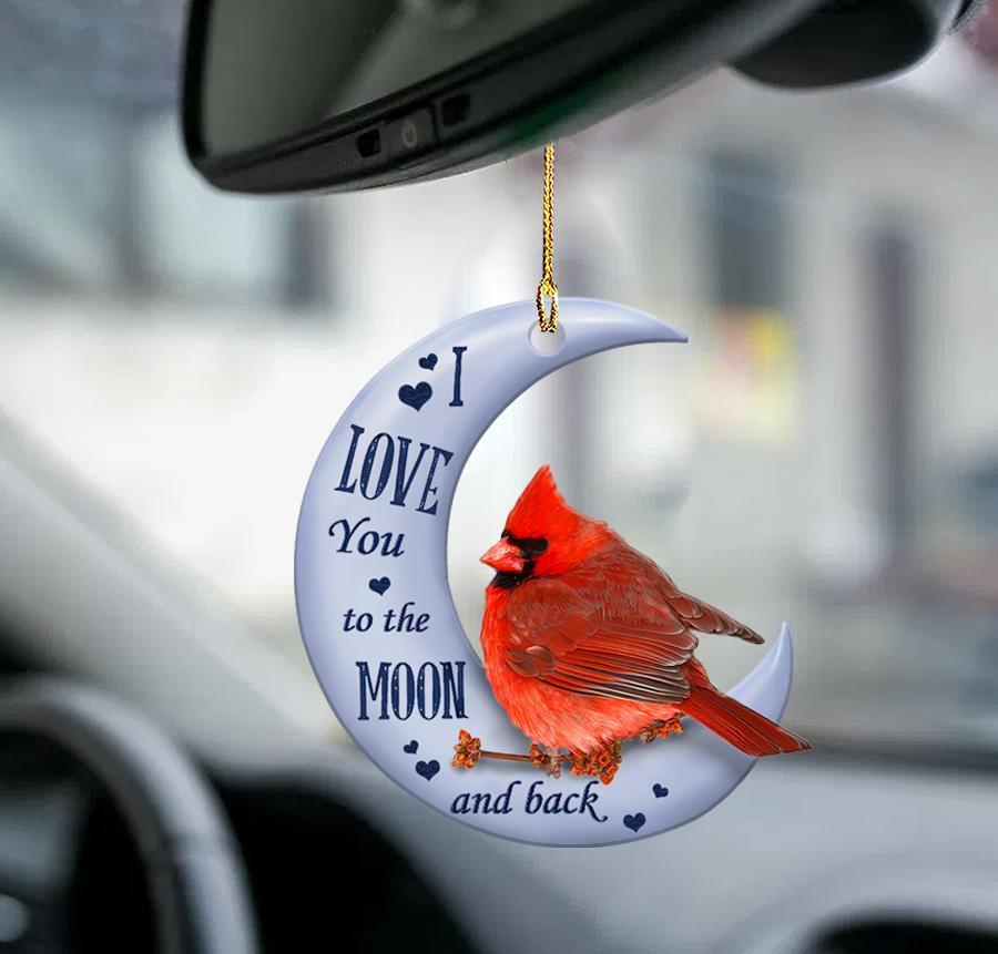 Cardinal Moon Back Cardinal Lover Two Sided Ornament