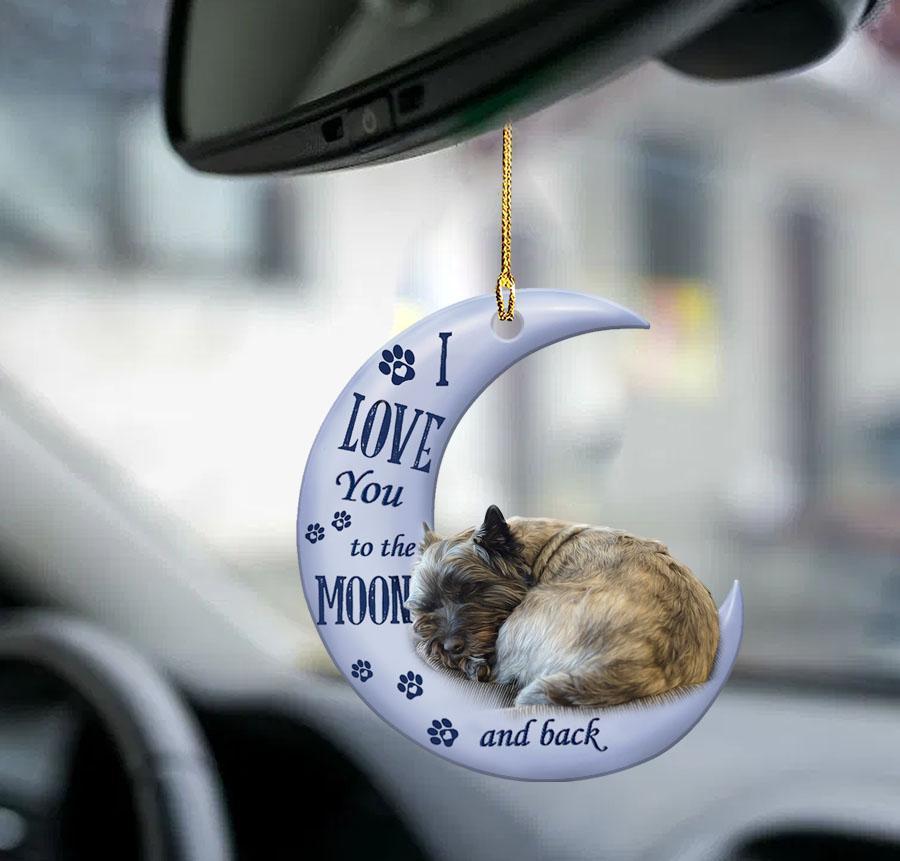 Cairn Terrier Moon Back Cairn Terrier Lover Dog Mom Two Sided Ornament