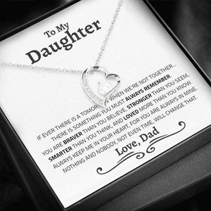 Daughter Necklace - Braver, Stronger, Smarter and Loved more than you know - Always keep me in your heart, for you are always in mine Gold Forever Love Necklace - 340O - TGV