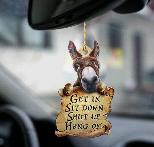 Godmerch- Ornaments- Donkey get in donkey lovers two sided ornament, Dog Ornaments, Car Ornaments