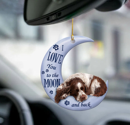 English Springer Spaniel Moon Back English Springer Spaniel Lover Dog Moms Two Sided Ornament