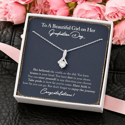 Graduation Gift Necklace for Her - She believed she sould, so she did - College High School Senior Graduation Gift - Class of 2022 Alluring Beauty Necklace - 034E - TGV