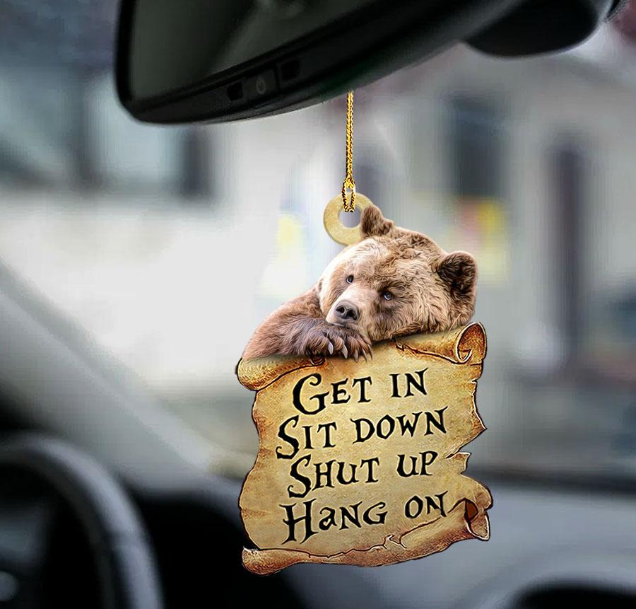 Godmerch- Ornaments- Grizzly bear get in Grizzly bear lovers two sided ornament, Dog Ornaments, Car Ornaments
