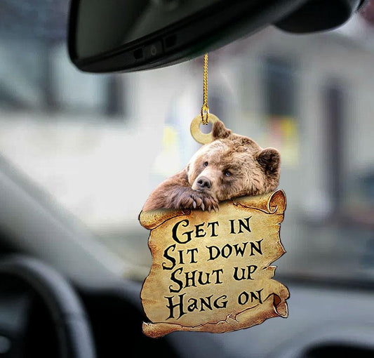 Godmerch- Ornaments- Grizzly bear get in Grizzly bear lovers two sided ornament, Dog Ornaments, Car Ornaments
