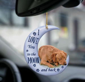 Red Labrador Retriever Moon Back Red Lab Lover Two Sided Ornament Cus Tjl