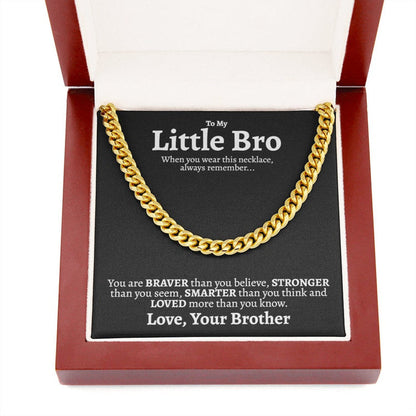 Little Brother Necklace, Loved More Than You Know, Best Little Brother Gifts, Big Brother Little Brother Gift, Cuban Link Chain Necklace - TGV