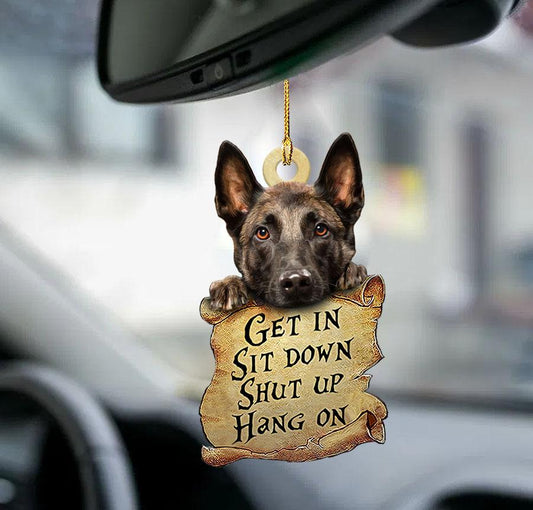 Godmerch- Ornaments- Malinois get in two sided ornament, Dog Ornaments, Car Ornaments