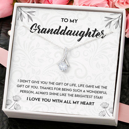 My Bonus Daughter - Daughter Necklace Gift - Shine Like The Brightest Star Love Knot Necklace, Alluring Beauty Necklace, Turtle Necklace, Sunflower Necklace 355B v2 - TGV