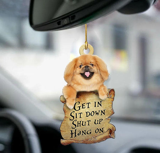 Godmerch- Ornaments- Pekingese get in two sided ornament, Dog Ornaments, Car Ornaments