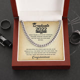 Son Grandson Graduation Necklace Gift - Today You're a little bit stronger, tougher, smarter, patient and better than you ever were before - College, High School, Senior, Master Graduation Gift - Class of 2022 Cuban Link Chain Necklace - 036G - TGV