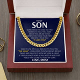 Son Necklace - Feel My Love from Mom - Cuban Link Chain Necklace - TGV