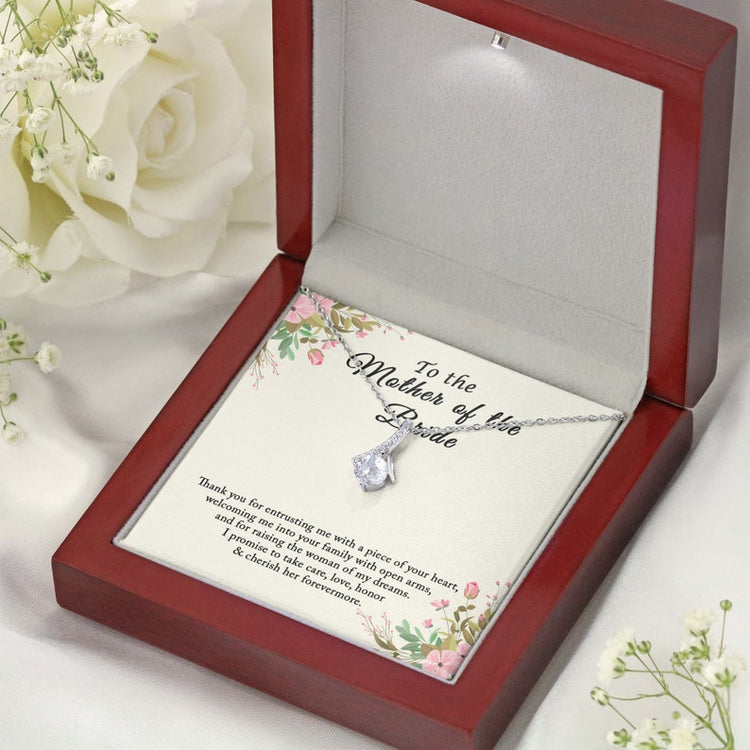 To Mother of the Bride Necklace Thank you for entrusting me with piece of your heart Wedding Gift Alluring Beauty Necklace 334C - TGV