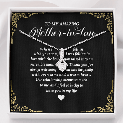 To My Amazing Mother In Law Necklace - I feel so lucky to have you in my life, Gift for Mother In Law, Mother's Day Gift, Alluring Beauty Necklace - TGV