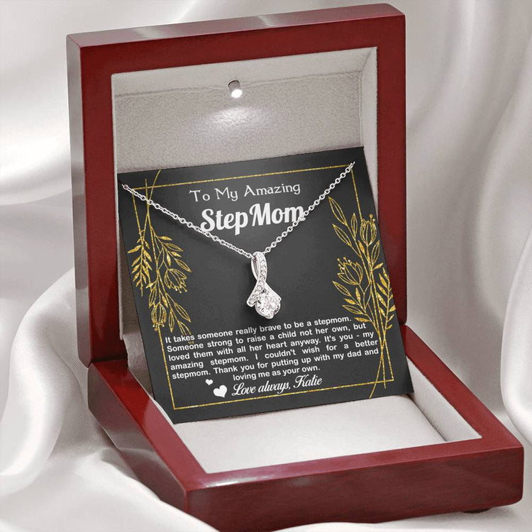 To My Amazing StepMom Thank you for putting up with my dad and loving me as your own Alluring Beauty Necklace XL045D - TGV