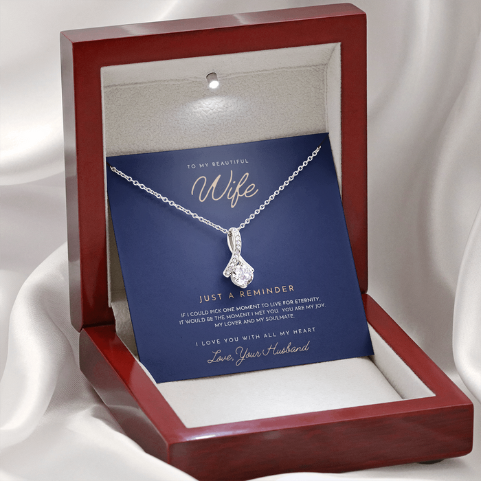 To My Beautiful Wife I Love You With All My Heart Alluring Beauty Necklace XL029A - TGV