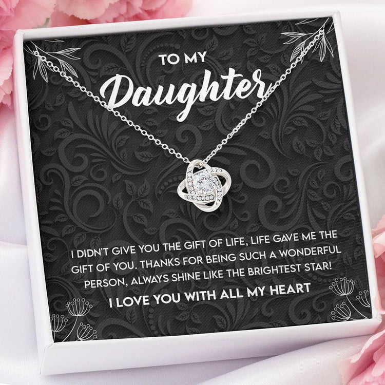 To My Bonus Daughter - Daughter Necklace Gift - Life gave me the gift of you Alluring Beauty Necklace, Turtle Necklace, Sunflower Necklace 355B - TGV