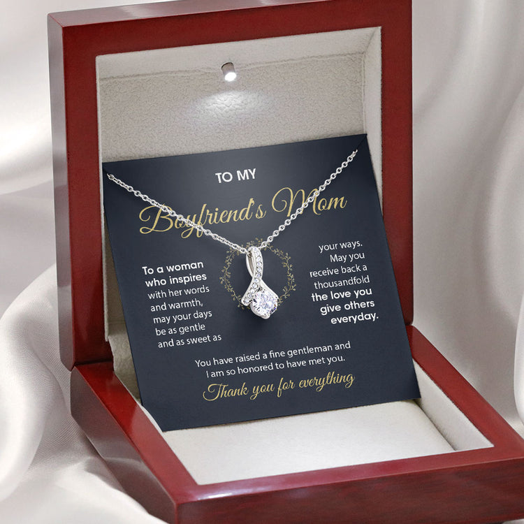 To My Boyfriend's Mom Necklace Gift - I am so honored to have met you Daughter-in-law to Mother-in-law GiftLove Knot, Alluring Beauty Necklace 069A - TGV