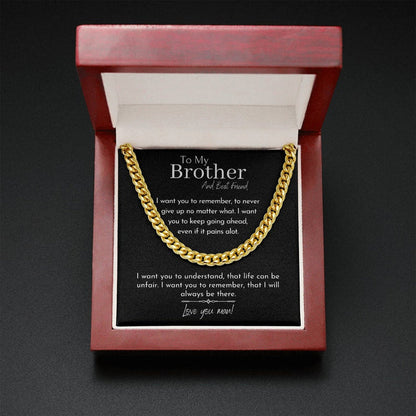 To My Brother And Best Friend Necklace, Love You Man, Cuban Link Chain Necklace - TGV