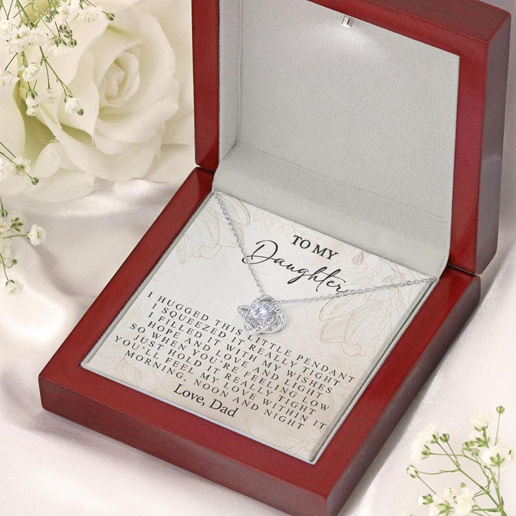 To My Daughter Granddaughter I Filled It With My Wishes, Hope, Love and Light - Personalized Alluring Beauty Necklace - TGV