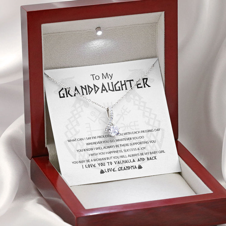 To My Daughter Granddaughter Necklace Gift from Viking Dad Mom - I wish you happiness, success and joy - Custom Love Knot, Eternal Hope, Alluring Beauty Necklace 053B - TGV