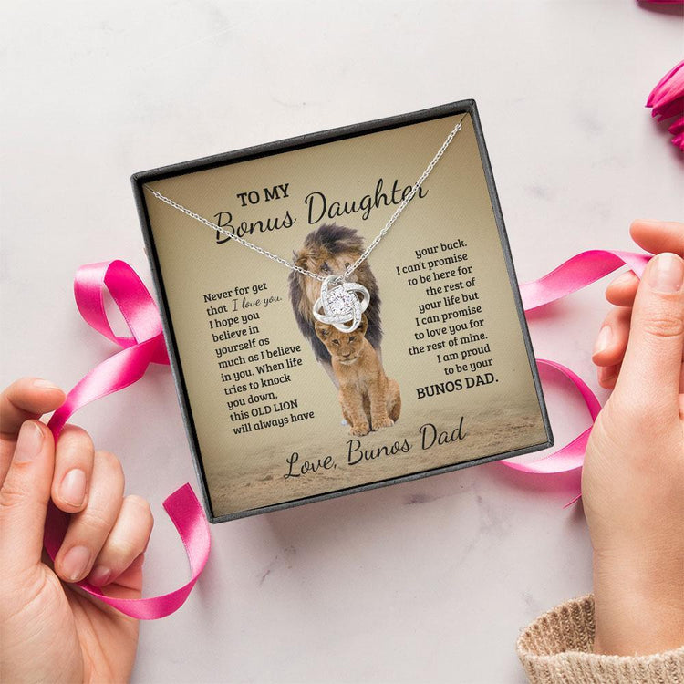 To My Daughter, Granddaughter Necklace - Old Lion Will Always Have Your Back - Personalized Alluring Beauty Necklace - TGV