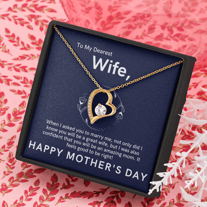 To My Dearest Wife Necklace Gift - Great Wife, Amazing Mom Happy Mother's Day - Forever Love Necklace 104I - TGV