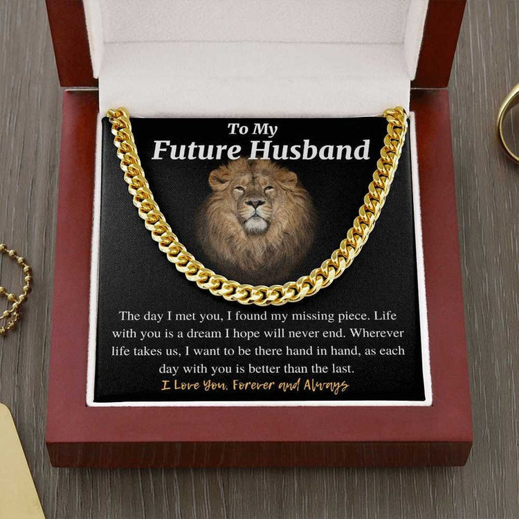 To My Future Husband Necklace, I Want To Be Hand In Hand, Necklace for Future Husband, Cuban Link Chain Necklace - TGV