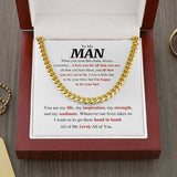 To My Man Cuban Link Chain - Boyfriend Husband Gift You are my life, my inspiration, my strength and my soulmate - Romantic Gifts for Him, Men's Necklace, Valentines Day Gift for Him, Gift For Men 095C - TGV